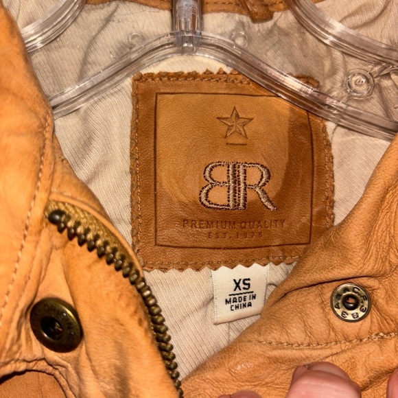 Banana Republic soft Leather Aviator Bomber Jacket Tan Juniors SzXS Y2K - Picture 7 of 16